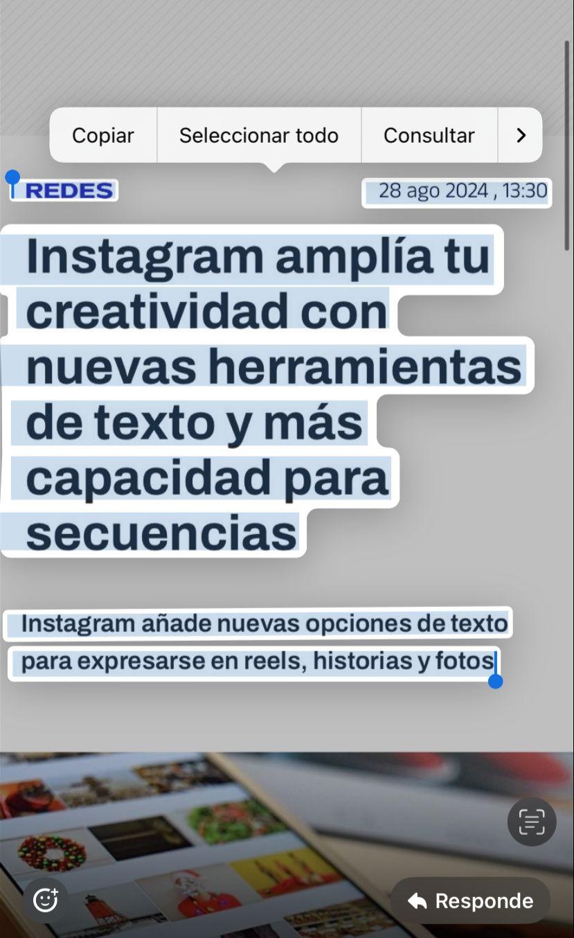Cámara para escanear texto en WhatsApp. (Captura de pantalla)