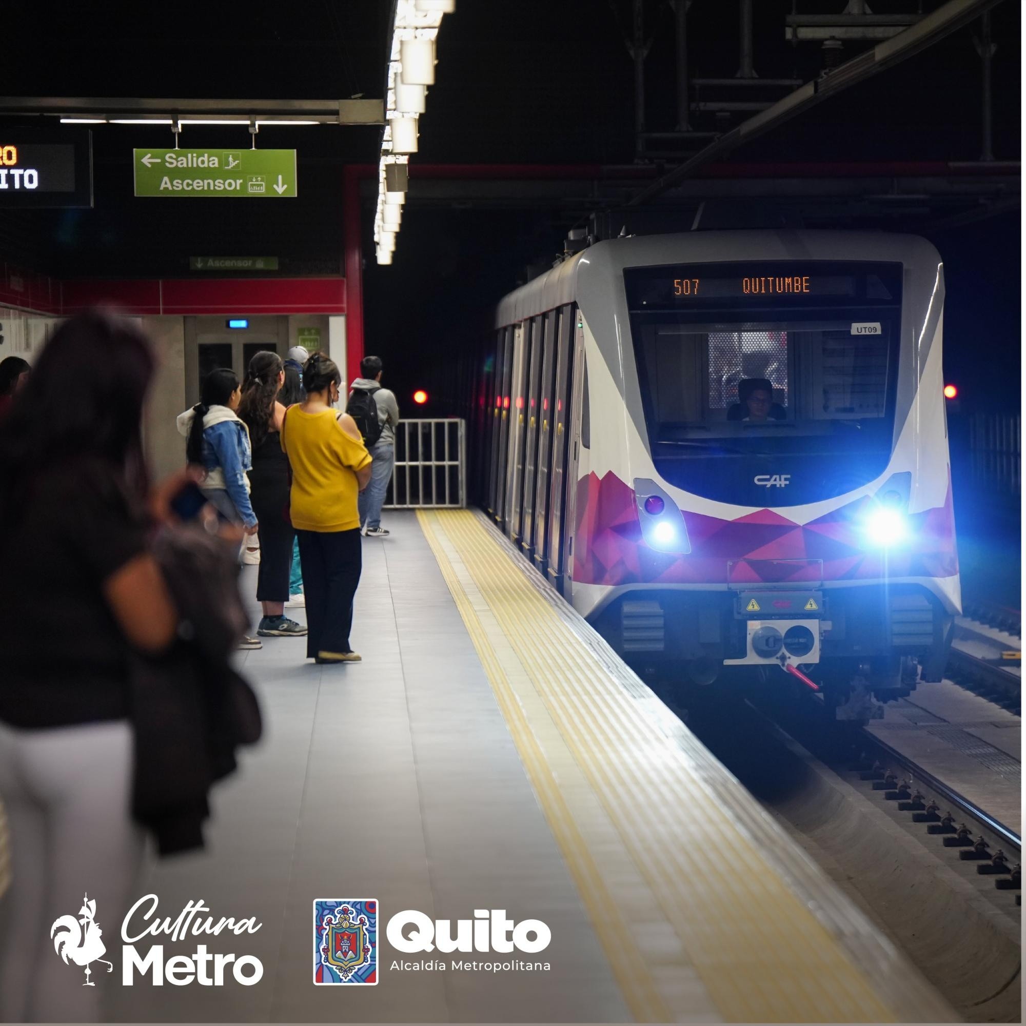 Imagen referencial del sistema de transporte operativo. (Metro de Quito)