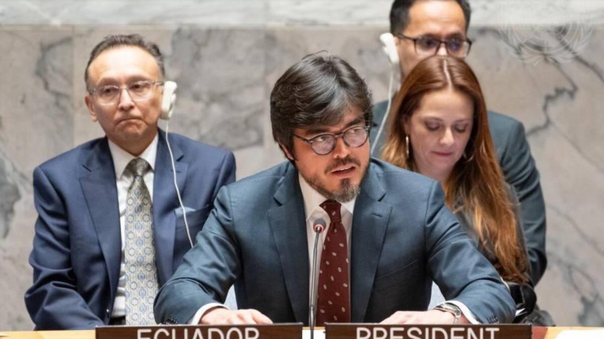 La imagen del embajador de Ecuador ante la ONU, José de la Gasca. (@UAEMissiontoUN)
