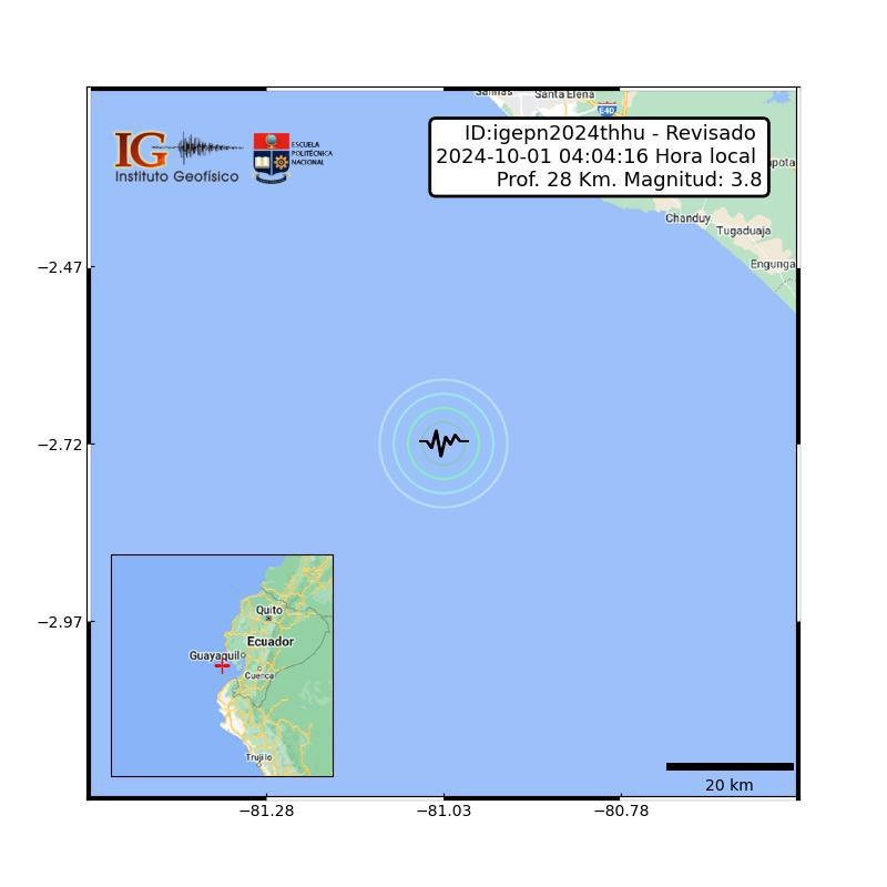 Imagen referencial del epicentro del sismo. (IG)