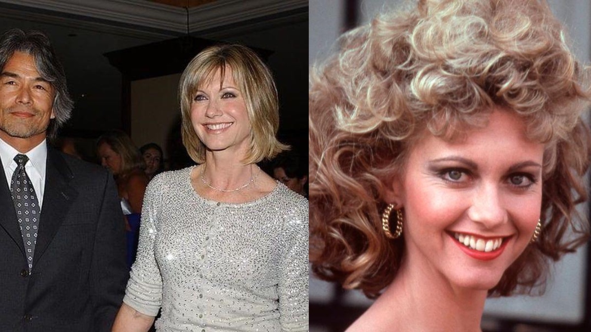 Imagen de archivo de Olivia Newton-John junto a Patrick McDermott (izquierda) y la actriz en la película Grease (derecha). (Redes Sociales)