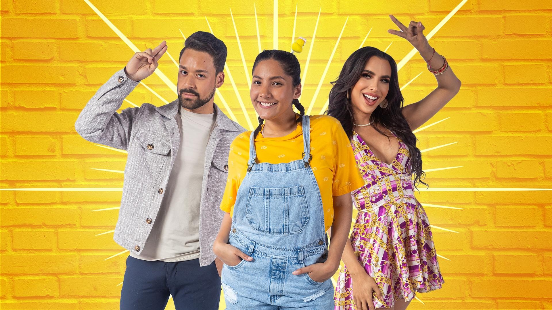 Tres de los actores debutantes de Los García. (Ecuavisa)