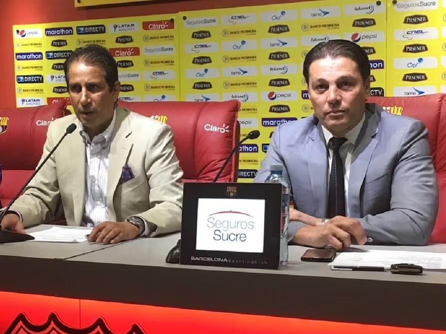 José Francisco Cevallos y Carlos Alfaro Moreno en su paso por BSC. (ARCHIVO)