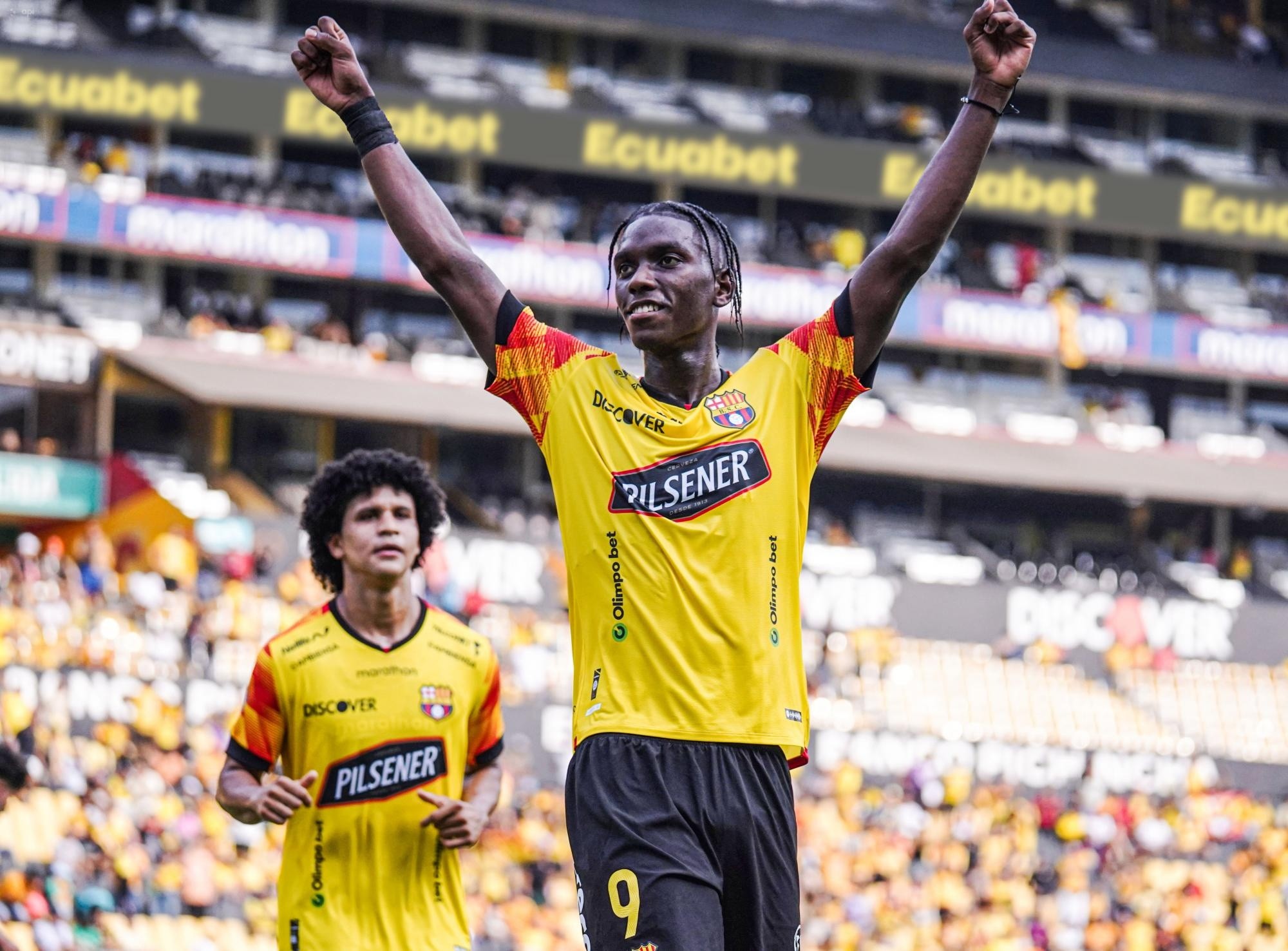 Allen Obando celebró uno de sus dos goles anotados a Cumbayá por la fecha 13 de la Liga Pro (API)