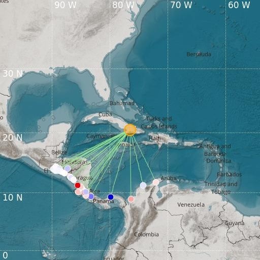 Gráfico del lugar donde se registró el sismo en Cuba. (Foto: Internet)