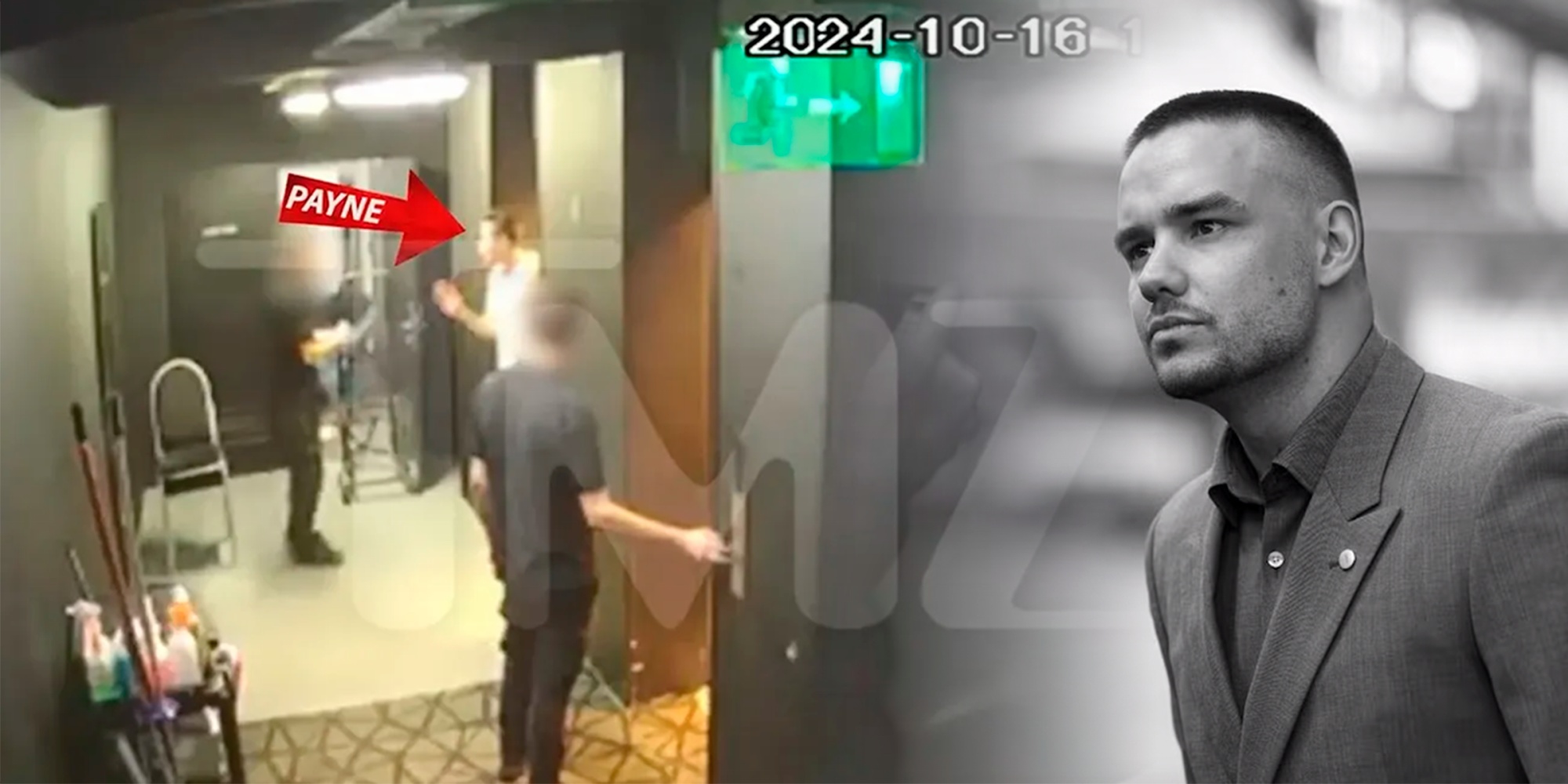 Imágenes de archivo de Liam Payne y la grabación de videos de cámara de seguridad. (COMPOSICIÓN / ÁLVARO CHIRIBOGA)