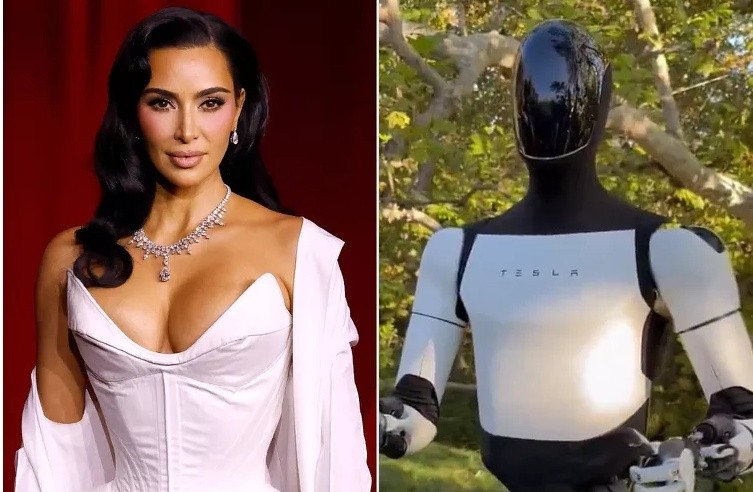 Kim Kardashian and Tesla Robot.