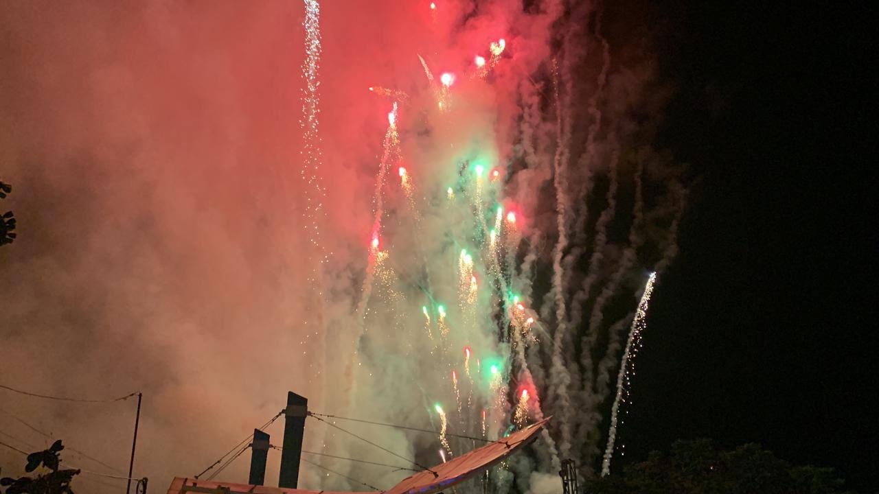En las redes sociales se compartió la fotografía de la pirotecnia. (Bitácora Ambiental)