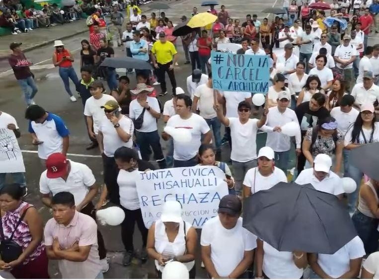 Movilizaciones en contra de la cárcel en Napo (Ecuavisa)
