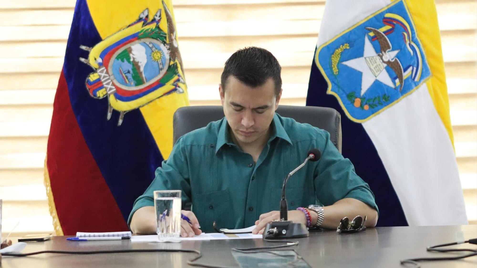Daniel Noboa durante un gabinete de seguridad (RRSS)