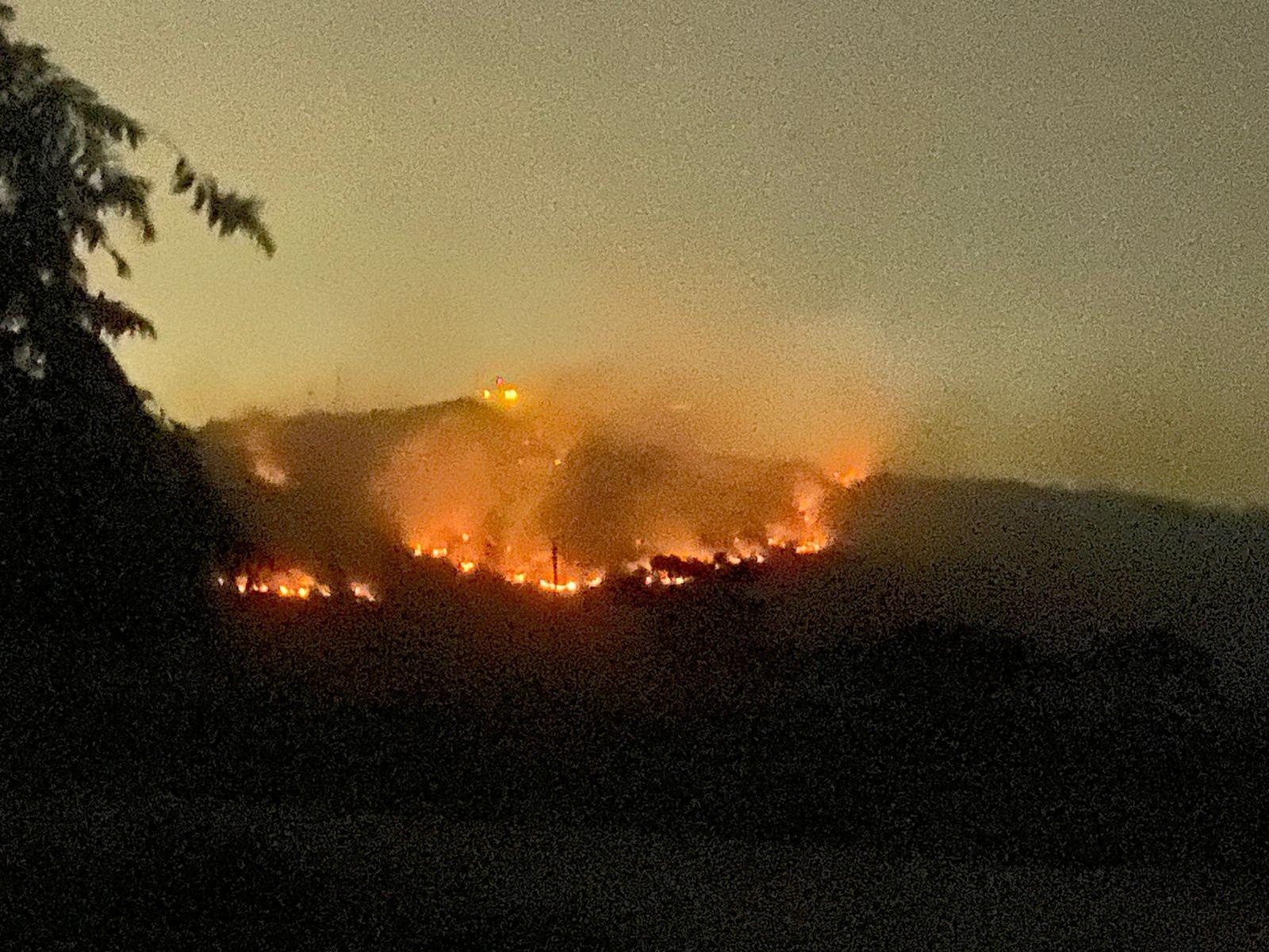 Imagen de un incendio en el cerro Santa Ans de Samborondón. (Cortesía)