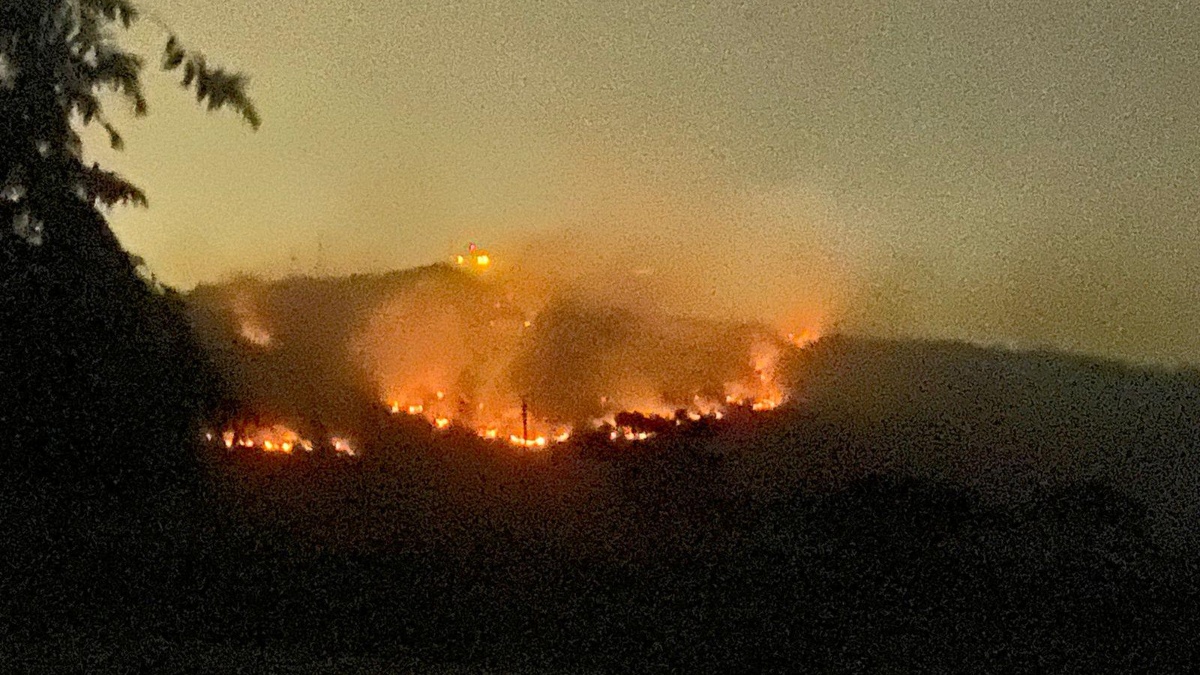 Imagen de un incendio en el cerro Santa Ans de Samborondón. (Cortesía)