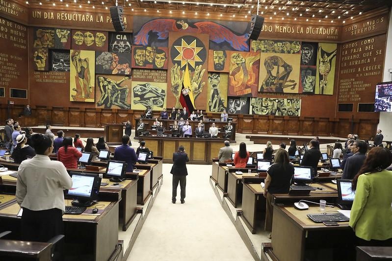 El pleno de la Asamblea Nacional en el primer debate de las reformas a la ley de seguridad social y del BIESS. (Foto: Asamblea Nacional)