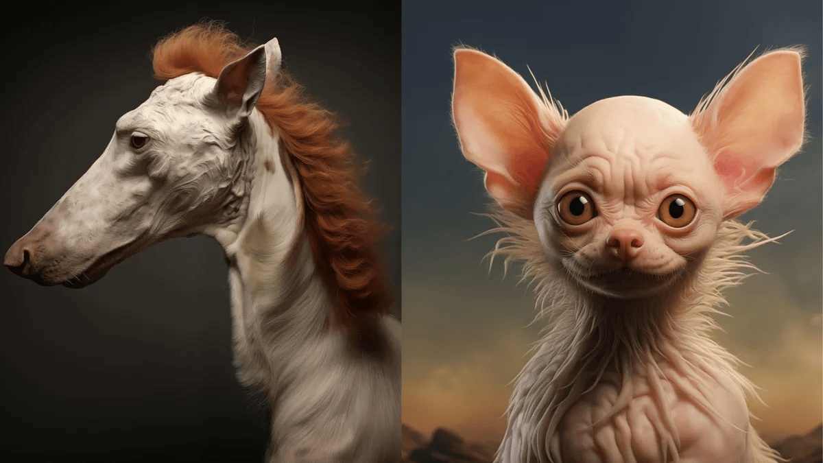 Representación de dos perros en el futuro. (Basepaws)