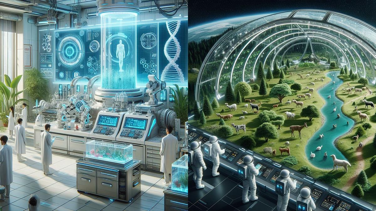 Representación de avances tecnológicos hechos con IA. (Bing AI)