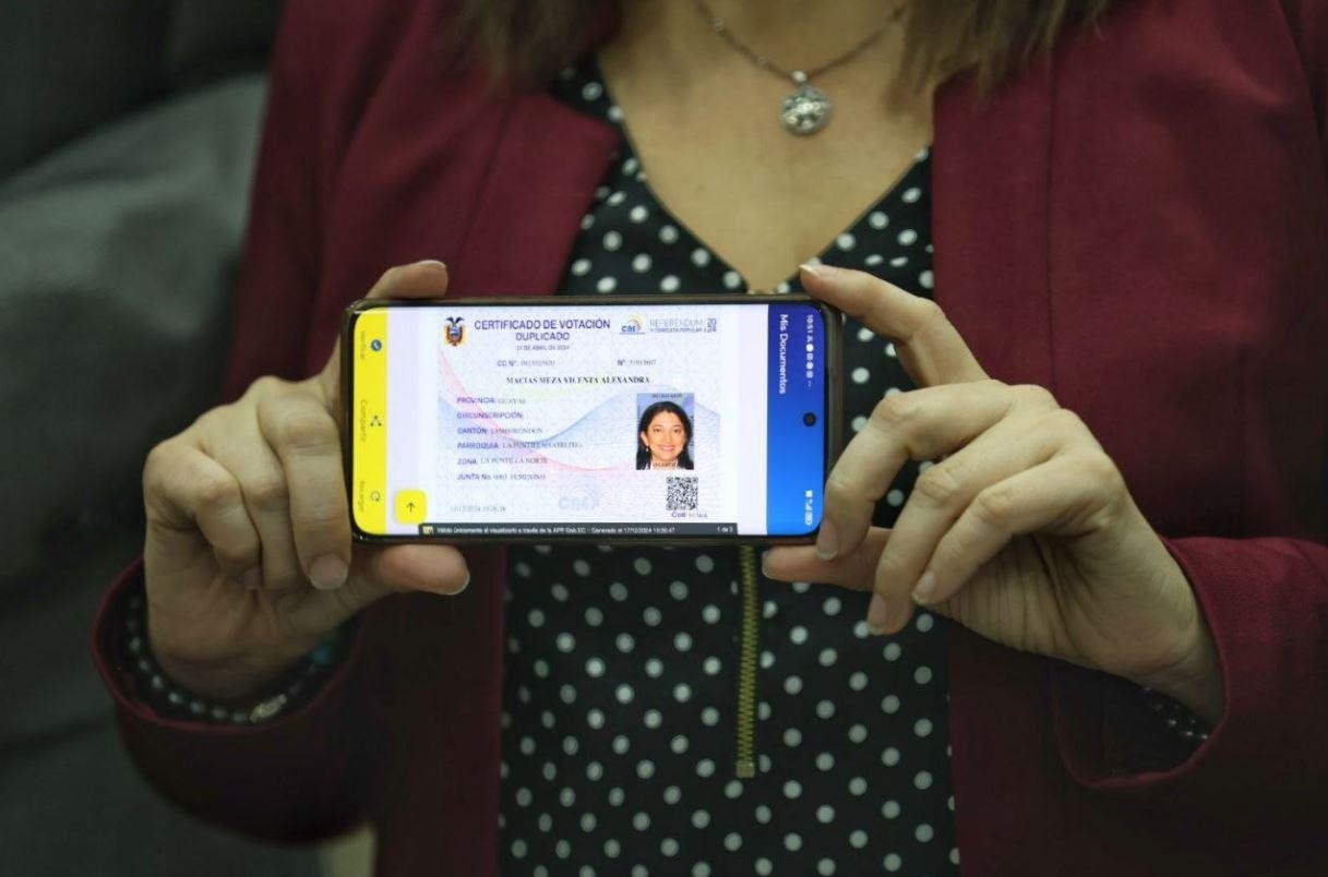 Imagen del certificado digital de votación. (CNE)