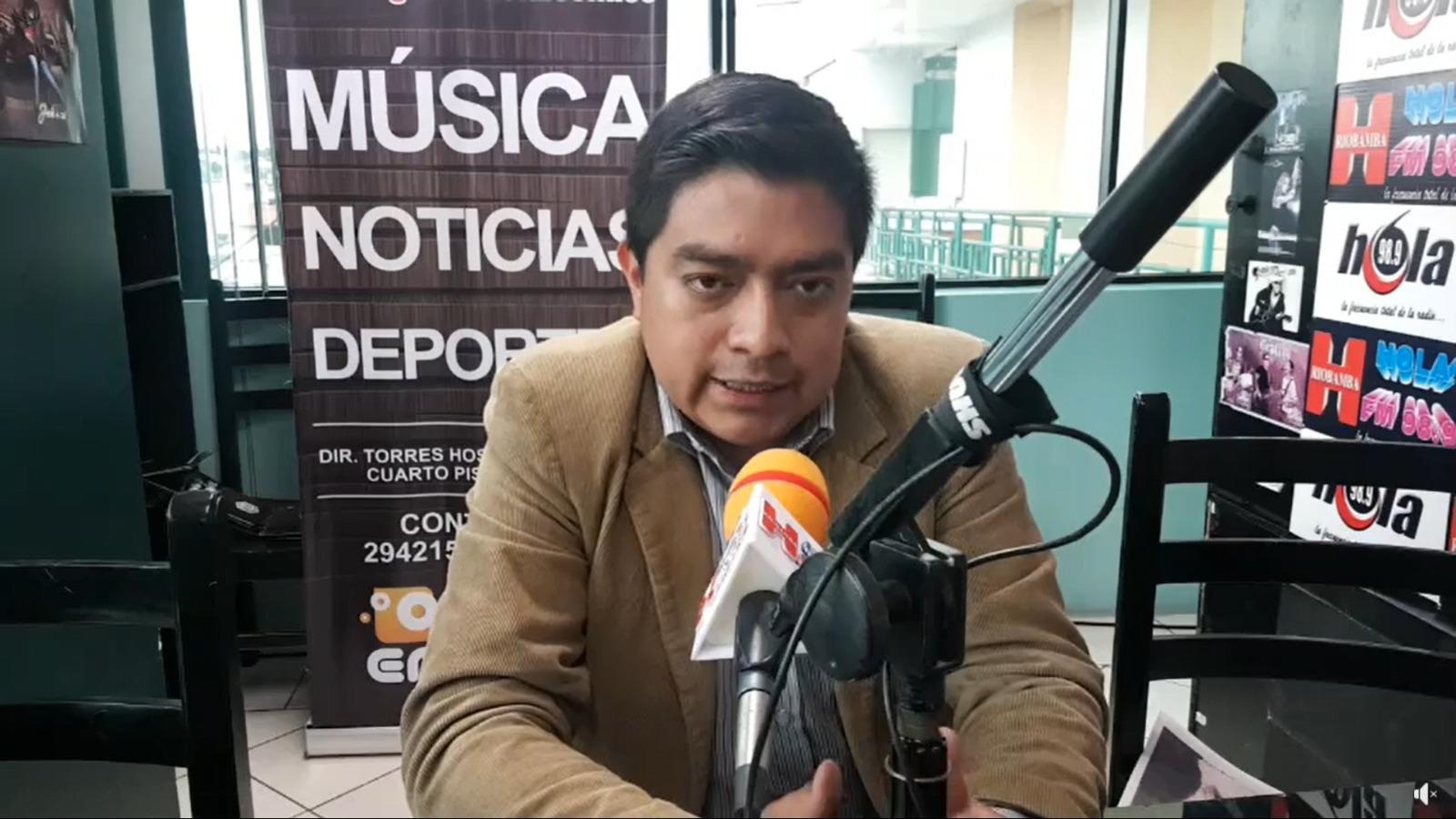 Lenin Vimos durante una entrevista radial en Riobamba. (Captura)