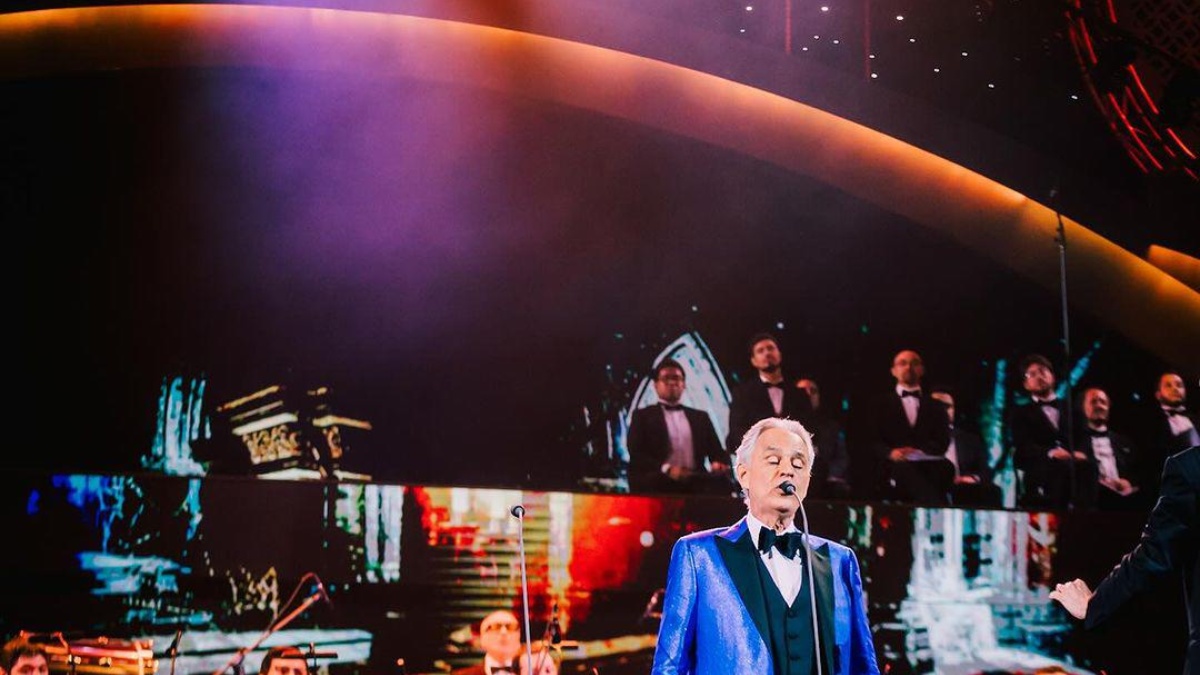 Andrea Bocelli durante su presentación en la segunda noche del Festival de Viña del Mar (Cuenta de Instagram de @elfestivaldevina)