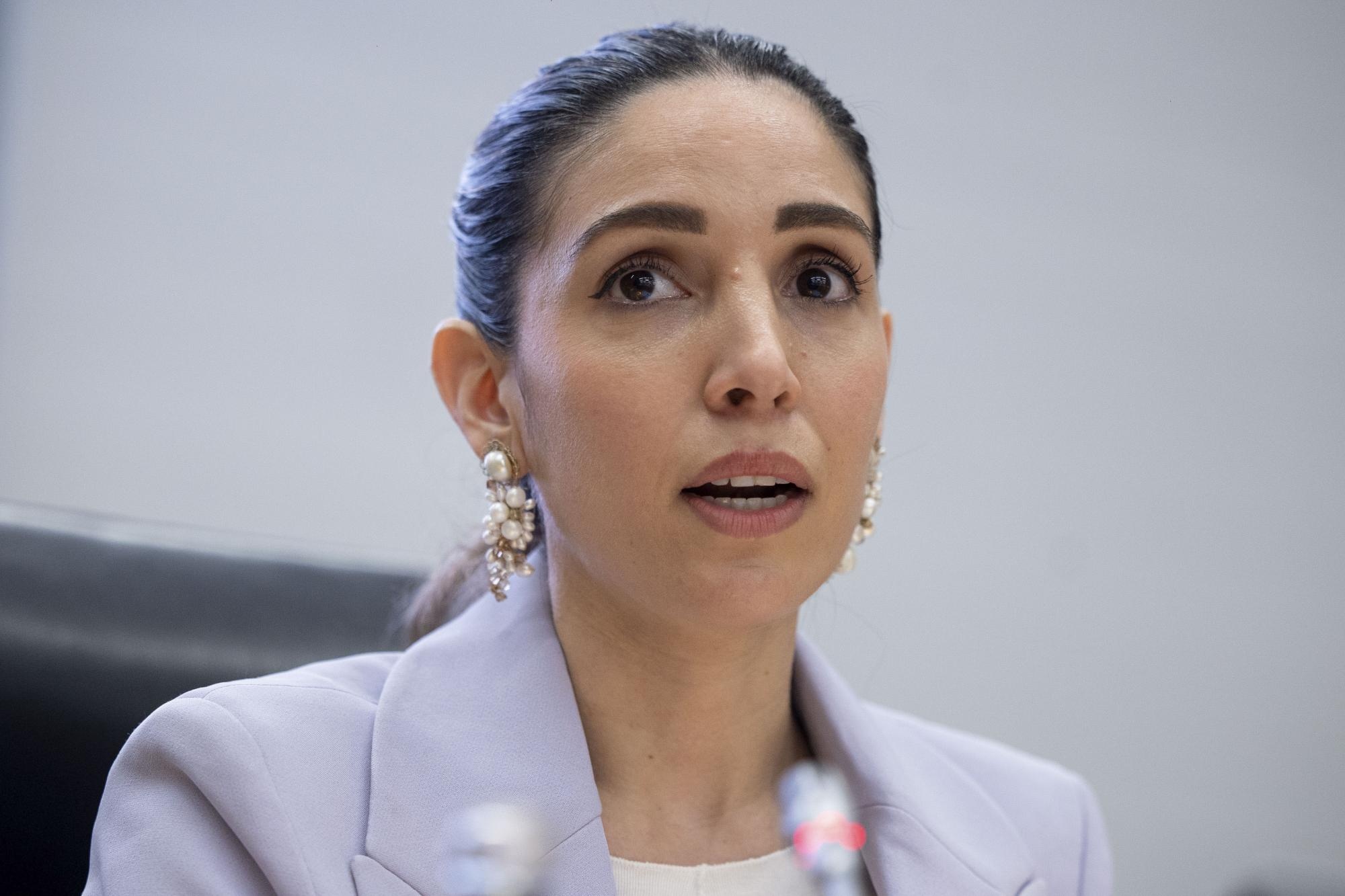 Fotografía de archivo en la que se registró a la ministra de Producción, Comercio Exterior, Inversiones y Pesca de Ecuador, Sonsoles García, en Madrid (España). (Daniel Gonzalez / EFE)