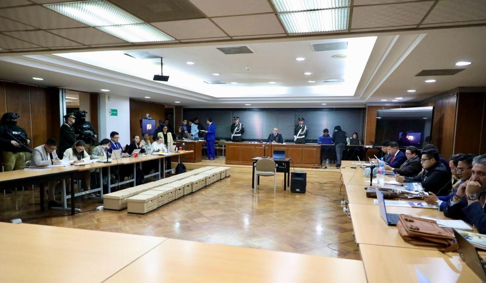 La audiencia comenzó a las 20:56 de este lunes 4 de marzo de 2024. (Cortesía de Fiscalía)