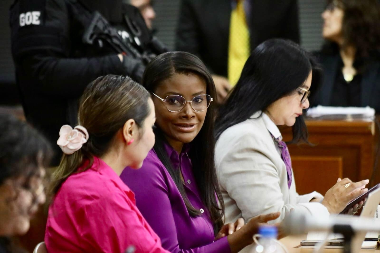 La fiscal Diana Salazar siguió de cerca la audiencia del Caso Purga. (Cortesía de Fiscalía)