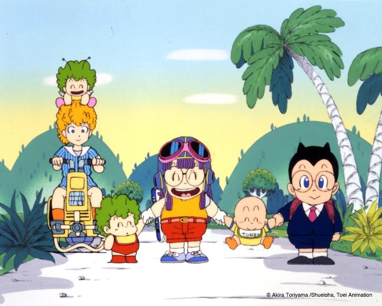 En el centro, Arale, la protagonista del manga Dr. Slump. (X)