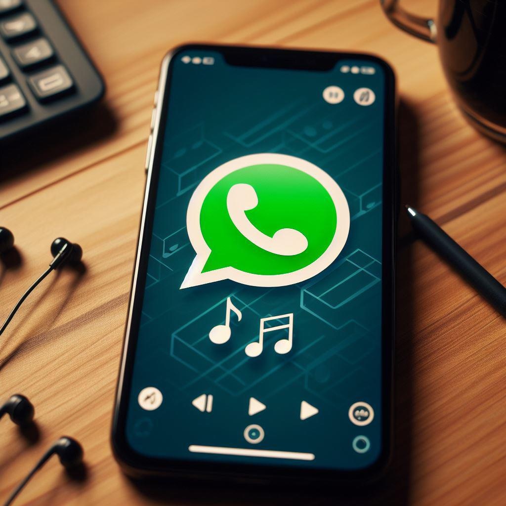 Ícono de WhatsApp con música. (Copilot AI)