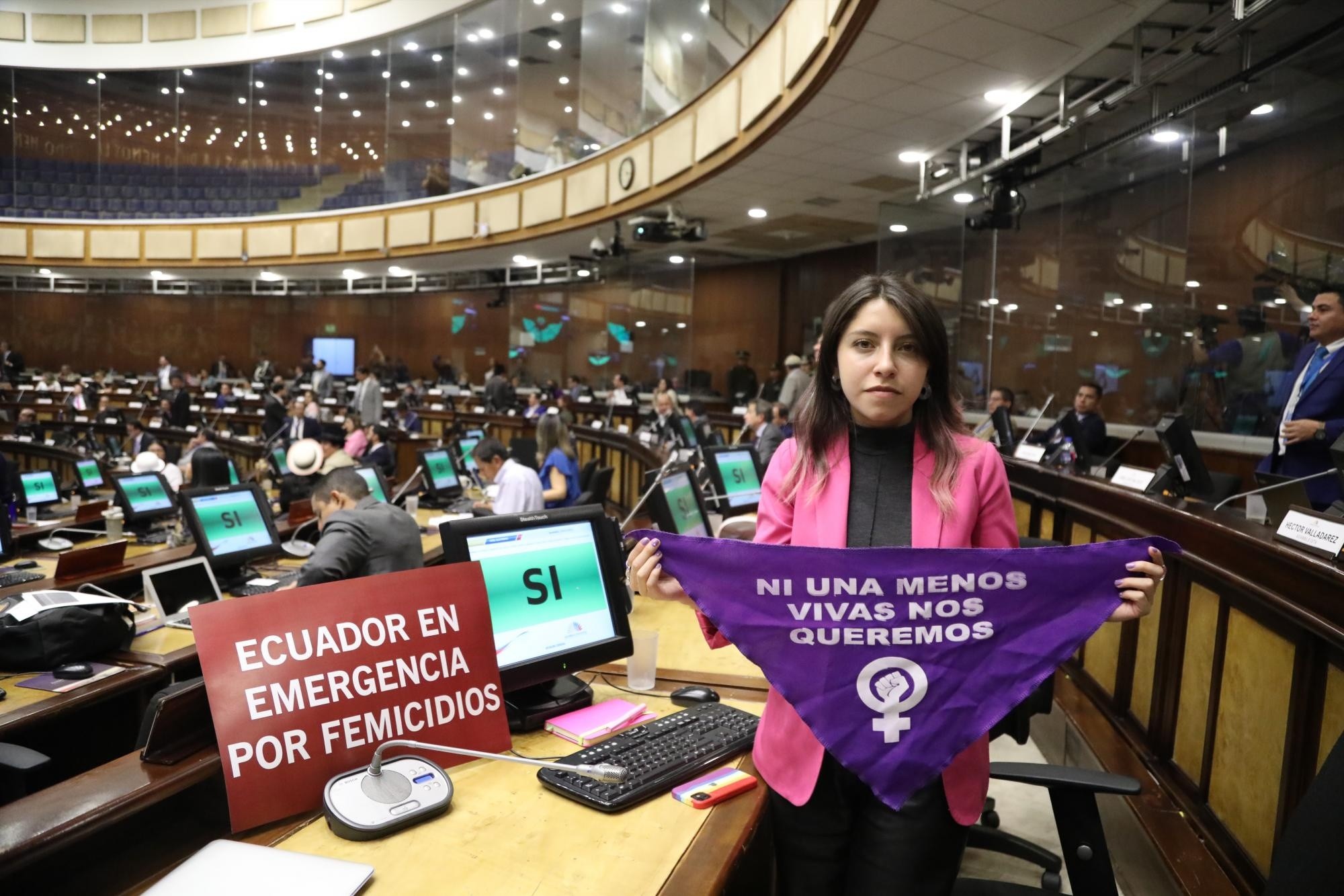 La asambleísta Jahiren Noriega, después de que se aprobara la resolución por unanimidad. (Flickr Asamblea)