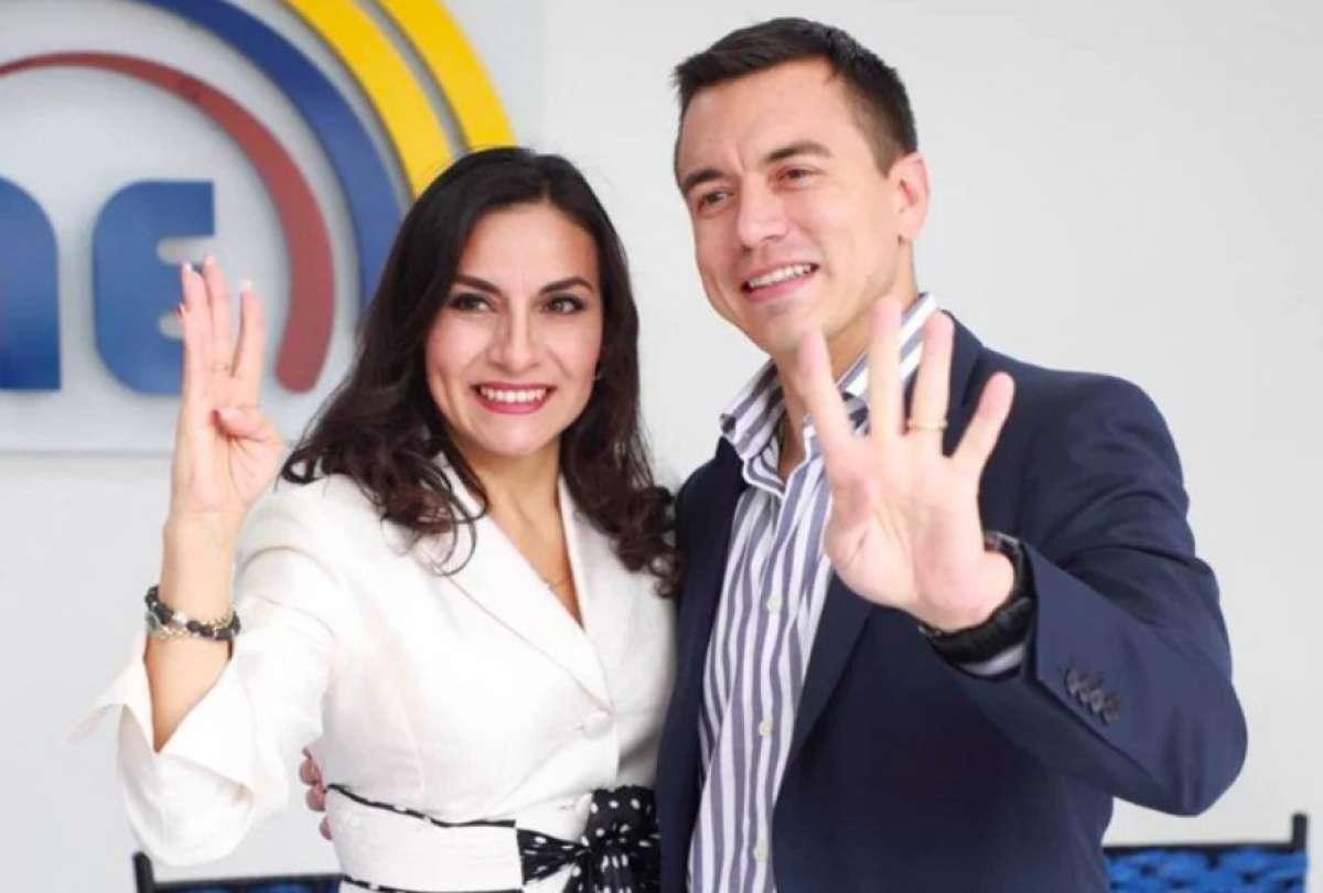 Verónica Abad y Daniel Noboa durante la campaña. (Redes socialesv)