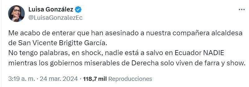 Publicación en X (Captura)